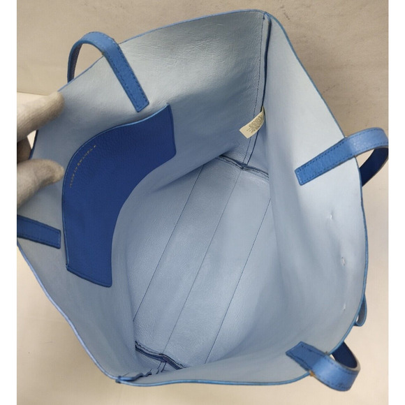 Kate Spade Blue Pebbled Leather Bow Double Handle Large Tote - Picture 9 of 16